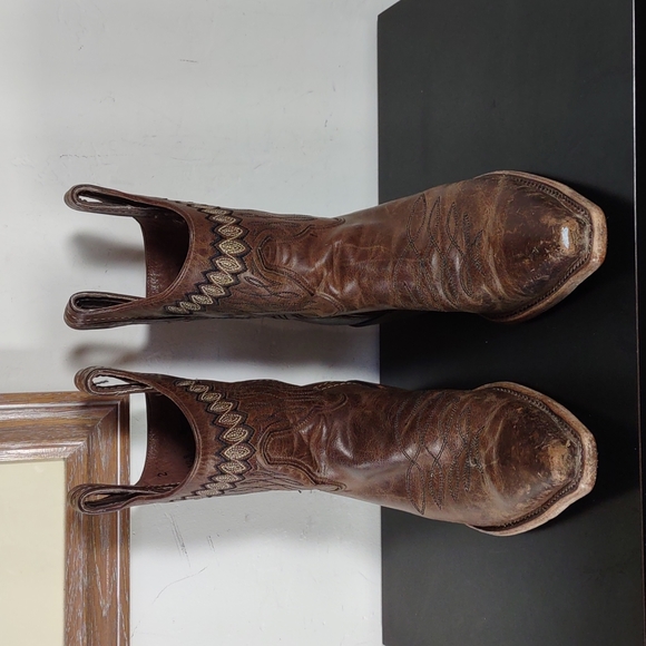 Justin Boots Shoes Reba By Justin Leather Cowboy Boots Poshmark
